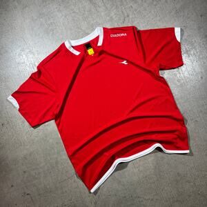 Diadora Soccer Jersey Red Medium